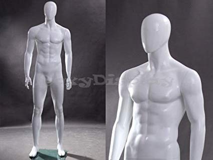 (MZ-Wen4eg) White egghead male mannequin standing pose