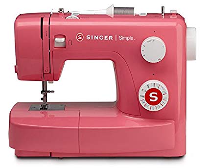 Singer Simple 3223R Handy Sewing Machine including 23 Built-In Stitches, Easy Threading, Snap-on Presser Foot, Built-in Bobbin winding