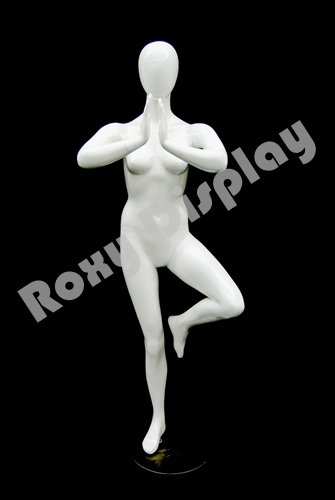 (MD-YOGA02W) ROXYDISPLAY™ Female Yoga mannequin, Tree pose. White color