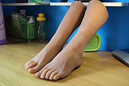 1 Pair Silicone Brown Lifesize male leg foot mannequin display shoes socks size 8.6