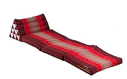 Maerueng 10 Blocks Thai Traditional Cushion with Three-fold Mattress, Red M012