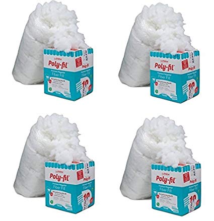 Fairfield 10-Pound Poly-Fil Premium Polyester Fiber, White | Smooth Consistency (10-Pound) (4-Pack)