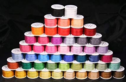 New ThreadNanny 50 Spools of 100% Pure Silk Ribbons - 4mm x 10 Meters - 50 Colors no Duplicates