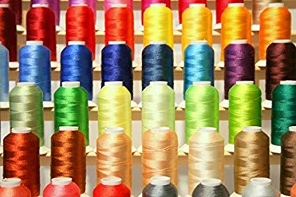 PREMIUM 50 Cones (1100 Yards Each) of Polyester Embroidery Threads & RACK for Brother Babylock Janome Singer Pfaff Husqvarna Bernina Machines From Threadnanny