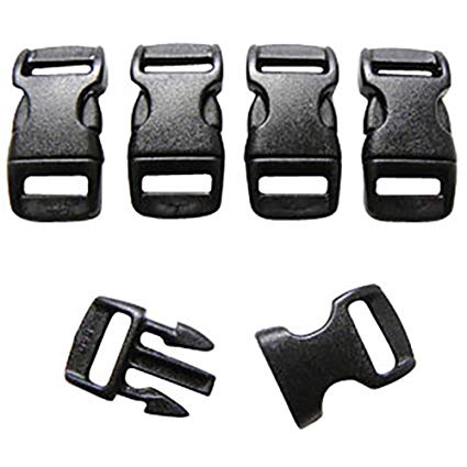 FMS 3/8 Inch Contoured Buckle - Side Release Buckle Curved for Paracord Bracelets, Backpacks, Tactical Bags and Gear, Webbing and More