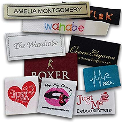 Custom Woven Labels - 100% Woven With Your Logo / Branding. Pre-cut and Folded (500 Labels, Center Fold)
