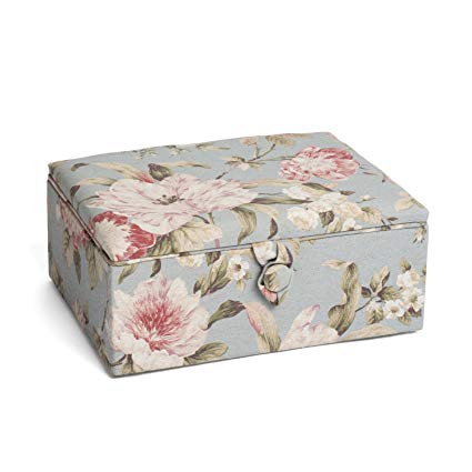 Hobby Gift HGLS/235 Tiffany Floral Sewing Stool Large Sewing Basket 34x25x14cm