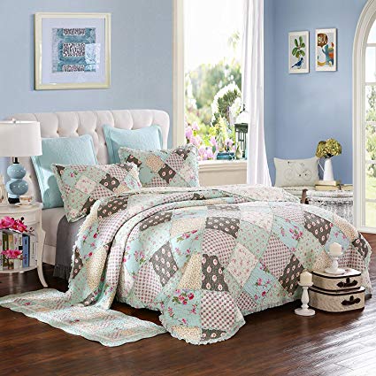 Dodou European Style Quilt Boho Bedding Set Summer Comforter Full / Queen Size Air Conditioning Quilt Blanket 3pcs