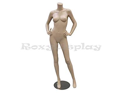 (MD-A4BF) ROXYDISPLAY™ Female Headless Flesh Tone Mannequin with Arms on the waist.