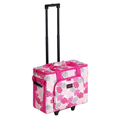Creative Notions Sewing Machine Trolley in Pink Gray Print