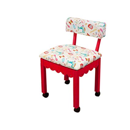 Arrow Sewing Print Material Sewing Chair with Scalloped Base