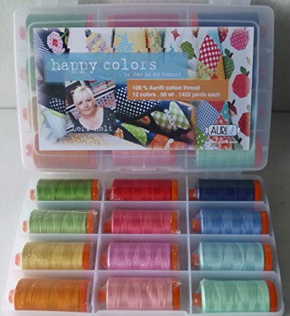 Aurifil Happy Colors Thread Assortment -12 Large Spools - Cotton All Purpose Thread