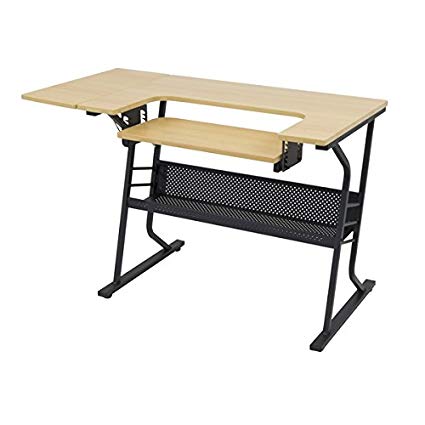 Studio Designs Eclipse Sewing and Craft Table, Black/Maple