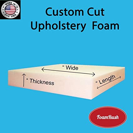 FoamRush Custom Cut Upholstery Foam Cushion Any Density (Seat Replacement, Upholstery Sheet, Foam Padding) Option # 13